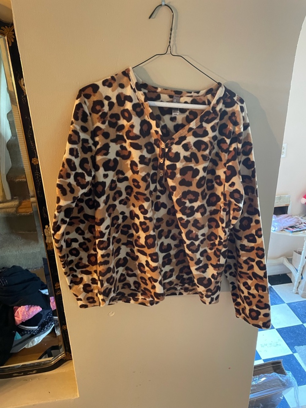 Pj Couture Leopard Fuzzy Cardigan top